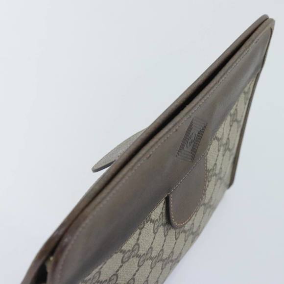 GUCCI GG Supreme Clutch Bag PVC Beige Auth yk15353 - Picture 6 of 16